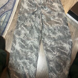 Gray Wide Leg Camouflage Pants